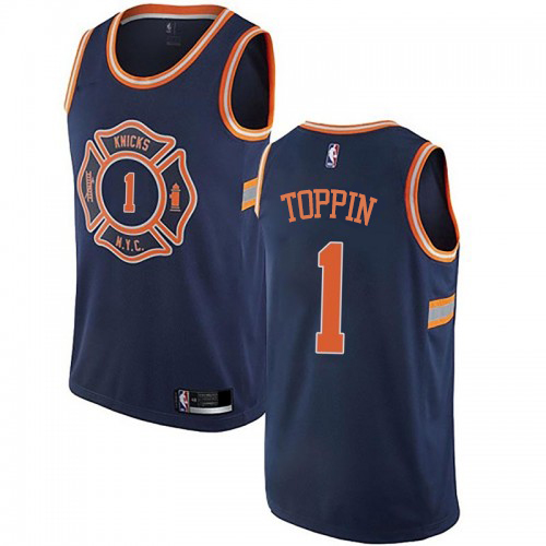 NYK #1 Obi Toppin Durable 2024 City NBA Jersey - Green Swingman