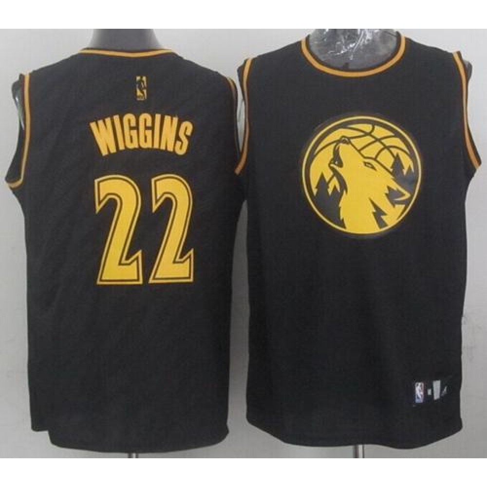Timberwolves #22 Andrew Wiggins Black Precious Metals Fashion Stitched NBA Jersey