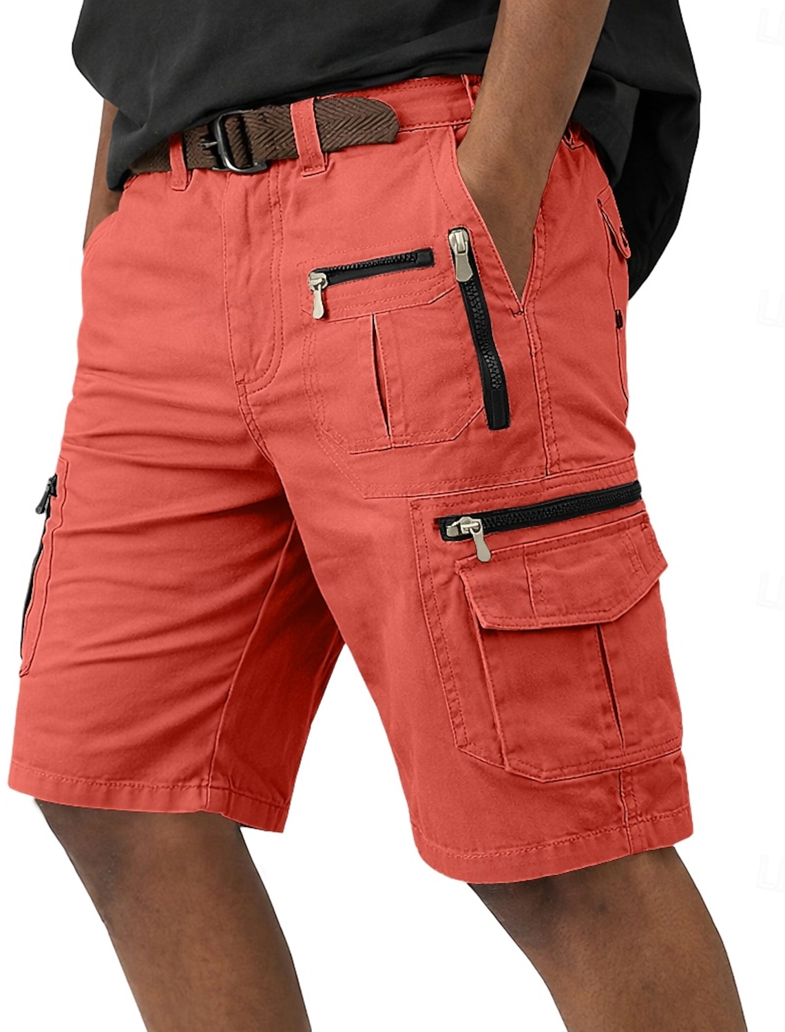Men's Tactical Cargo Shorts Casual Pocket Elastic Waist Plain