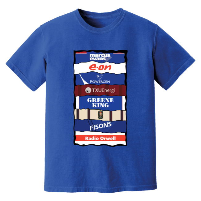 Ipswich Sponsor History T-Shirt - Blue