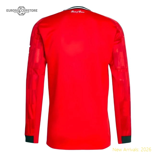 Premium 2025-2026 Man Utd Long Sleeve Home Shirt - Premium Quality