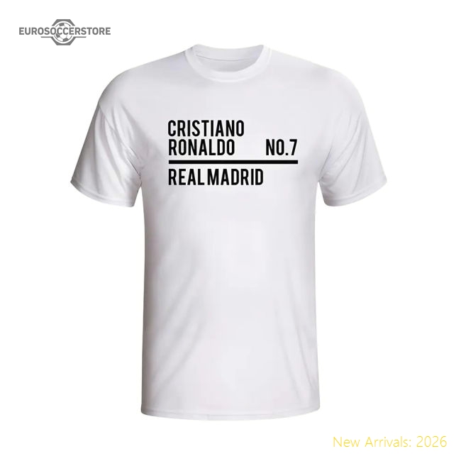 Luxury Cristiano Ronaldo Real Madrid Squad T-shirt (white)