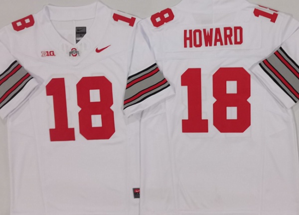 Men's OSU Buckeyes White 2025 high quality Will Howard #18 stitched