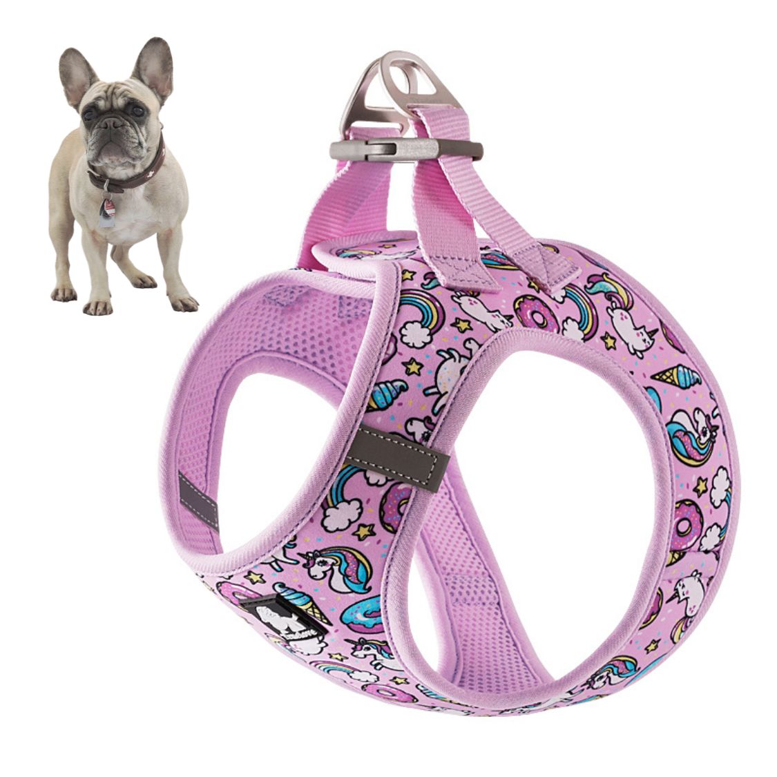 Harness With Reflective Straps For French Bulldogs | Non-slip Design