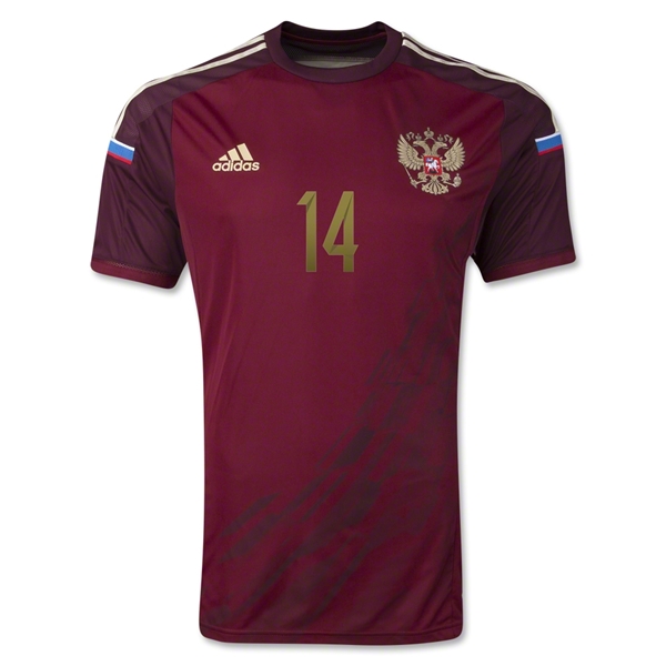 2014 Russia 14 PAVLYUCHENKO Home Red Jersey Shirt - Official Replica