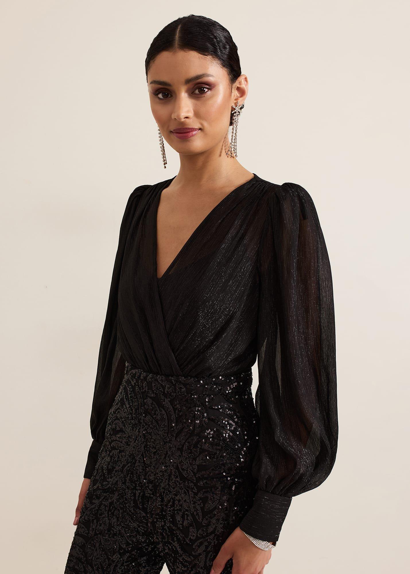Milena Black Sequin Jumpsuit