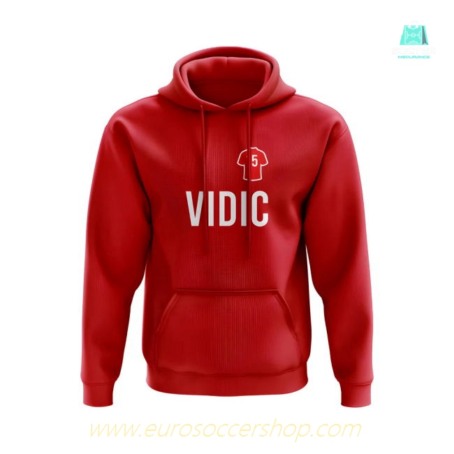 Nemanja Vidic Man United Number Hoody (Red)