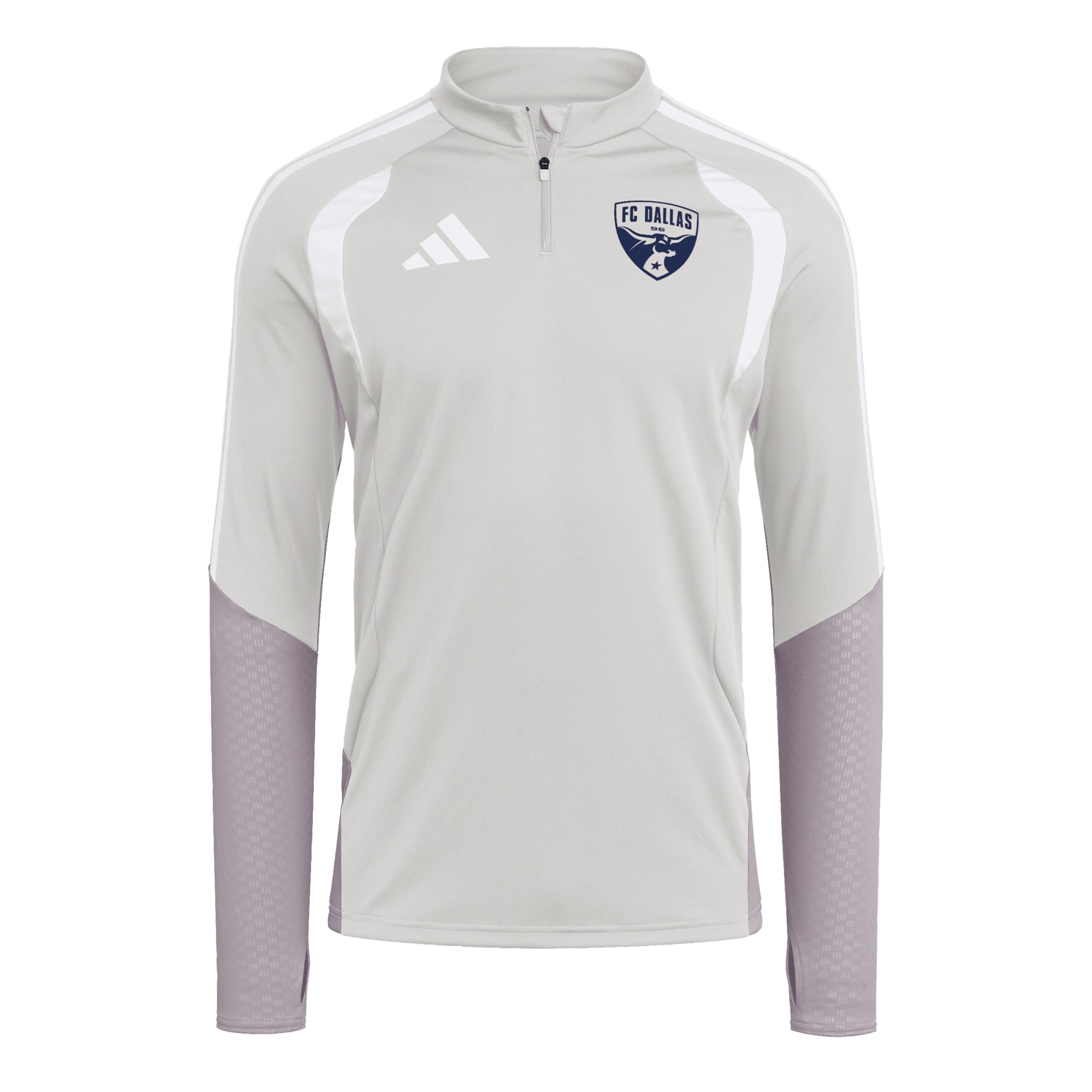 [SJH] FC Dallas 2026 Tiro Competition Quarter-Zip Training Jersey Top - Silver