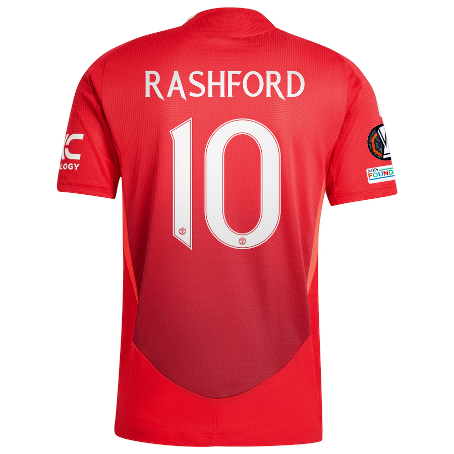 Marcos Rashford Manchester United Authentic Home Jersey 24/25 Europa League MUFC Red Bright Red