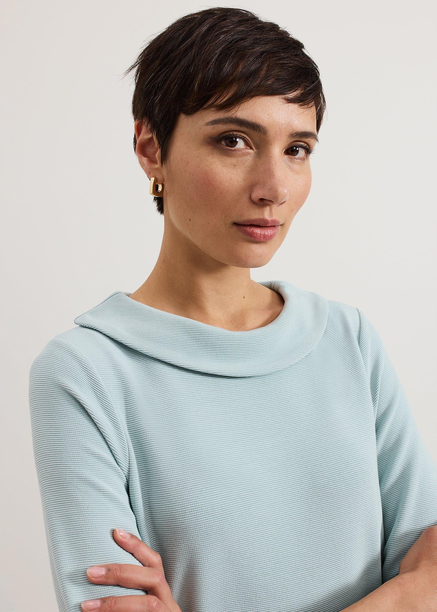 Remy Textured Cowl Neck Top