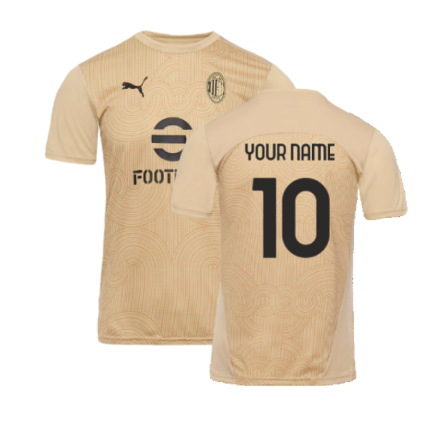 2024-2025 Milan Ac Pre-Match Jersey (Putty) (Your Name)