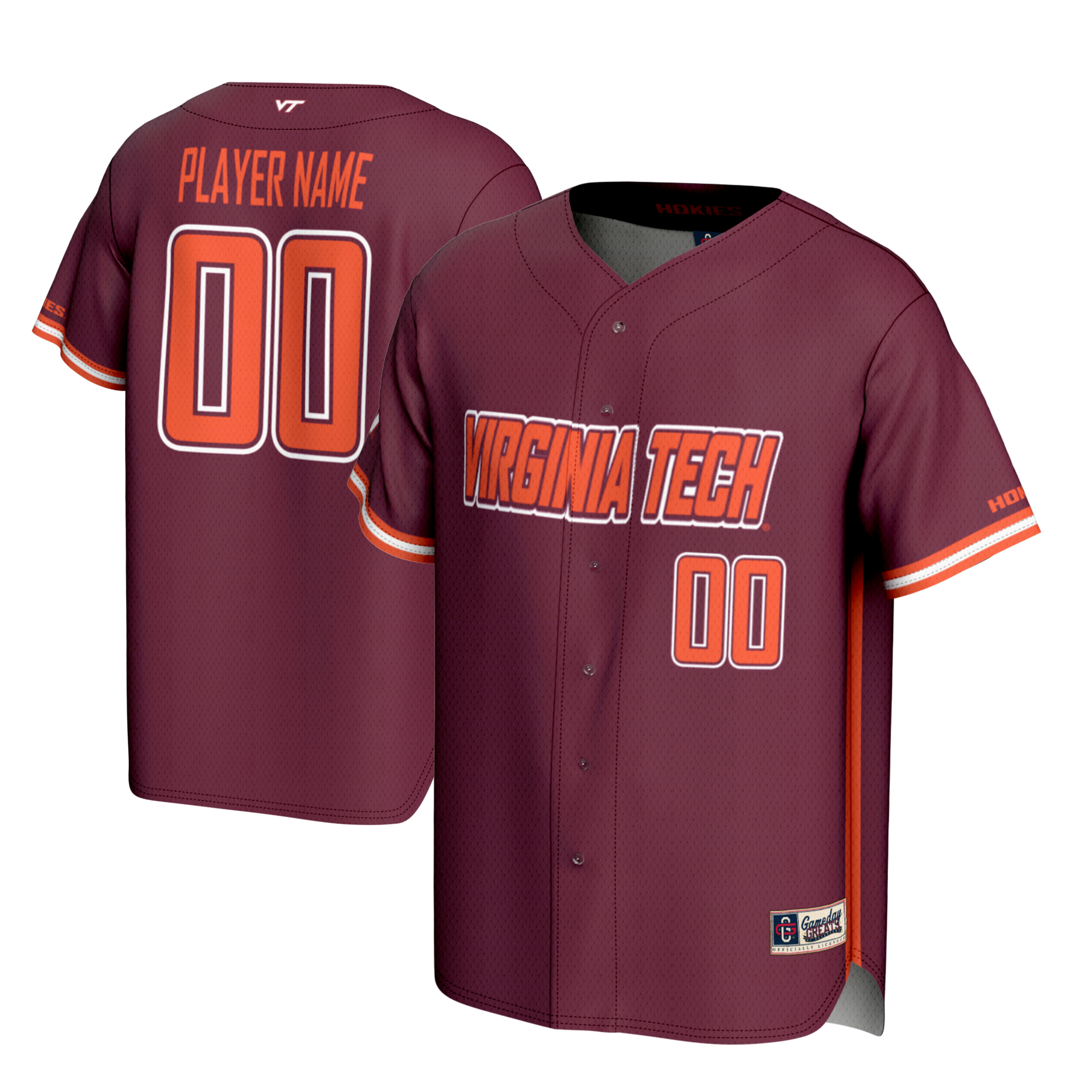 [NJP] Women's Virginia Tech Hokies GameDay Greats NIL Pick-A-Player Lightweight Baseball Jersey - Maroon