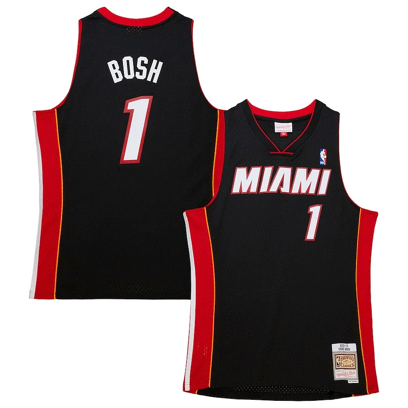 Chris Bosh MIA Swingman Jersey - retro Basketball - Black casual
