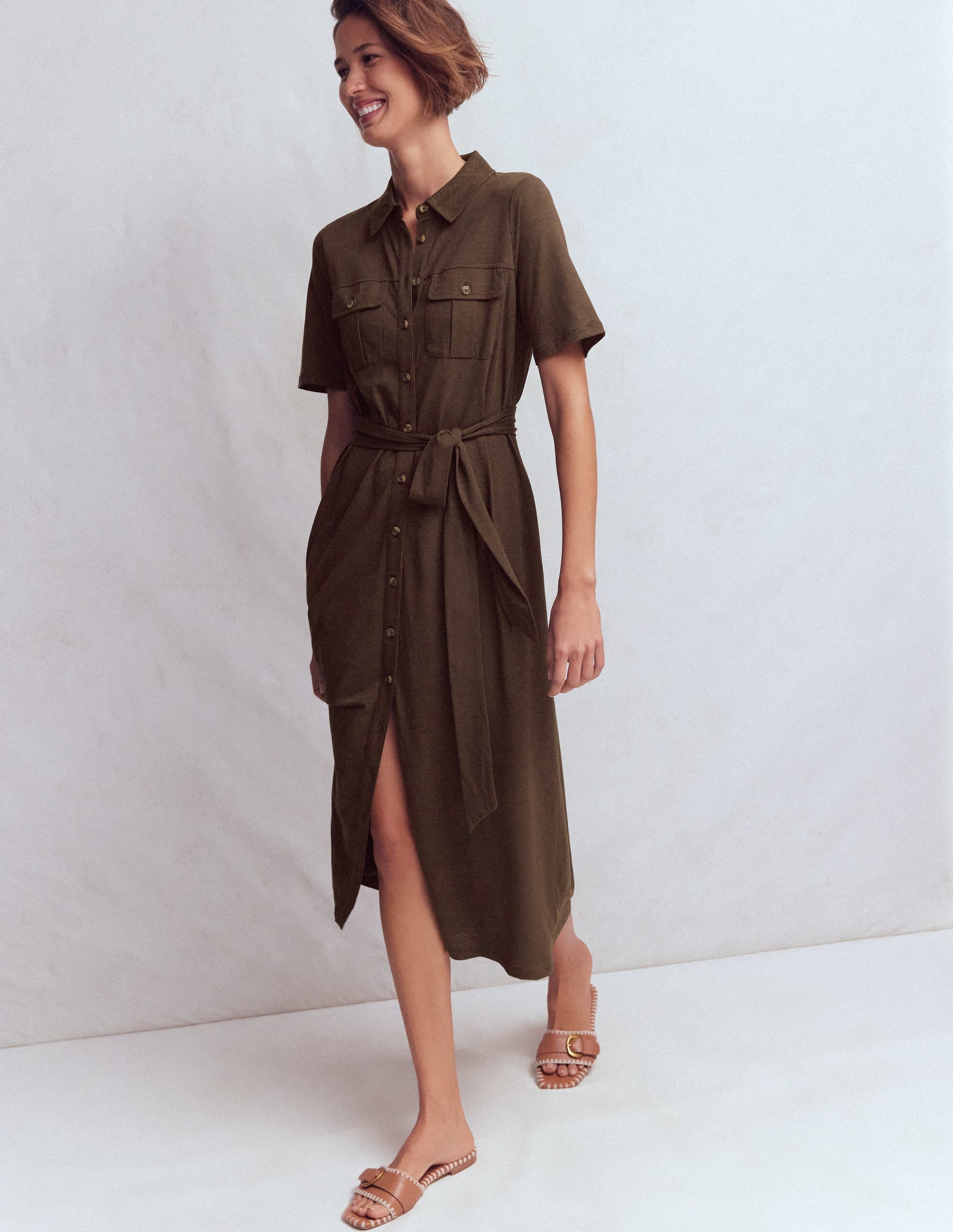 Mavis Midi Jersey Shirt Dress