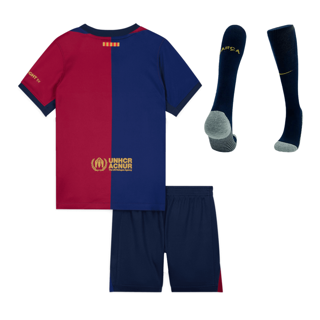 Kid's Barcelona Home Soccer Jersey Kit(Jersey+Shorts+Socks) 2024/25-Sp