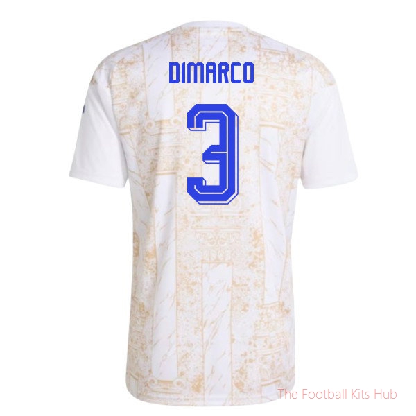 Italy 2026-2027 Pre-Match Shirt Dimarco #3 Stadium Edition White