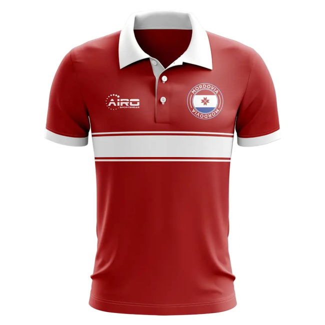 World Mordovia Concept Stripe Polo Shirt (Red) Match World