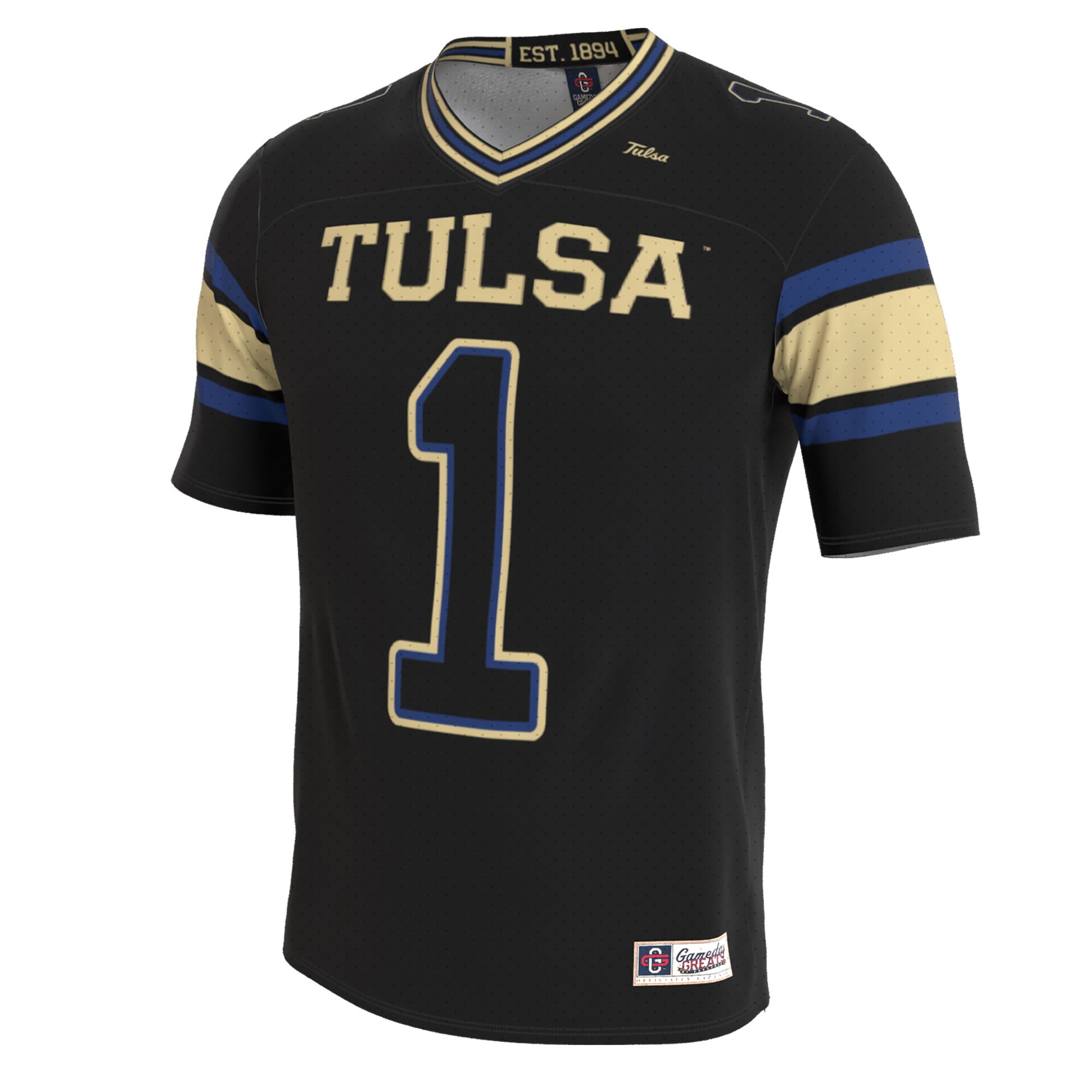 [DDG] Tulsa Golden Hurricane GameDay Greats Youth Lightweight Collegiate Football Blackout Fashion Jersey