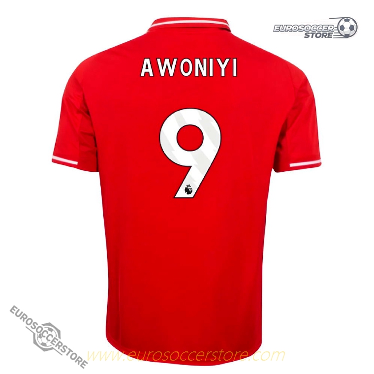 Nottingham Forest Home AWONIYI 9 Football Jersey for the 25-26 Season