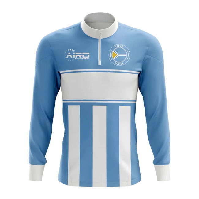 Cup Tuva Concept Football Half Zip Midlayer Top (Sky Blue-White)