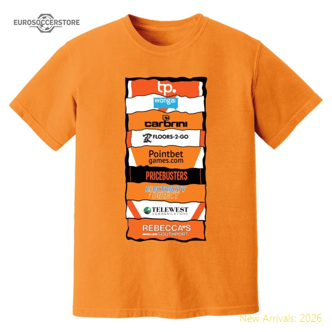 Blackpool Sponsor History T-shirt (orange) - Affordable