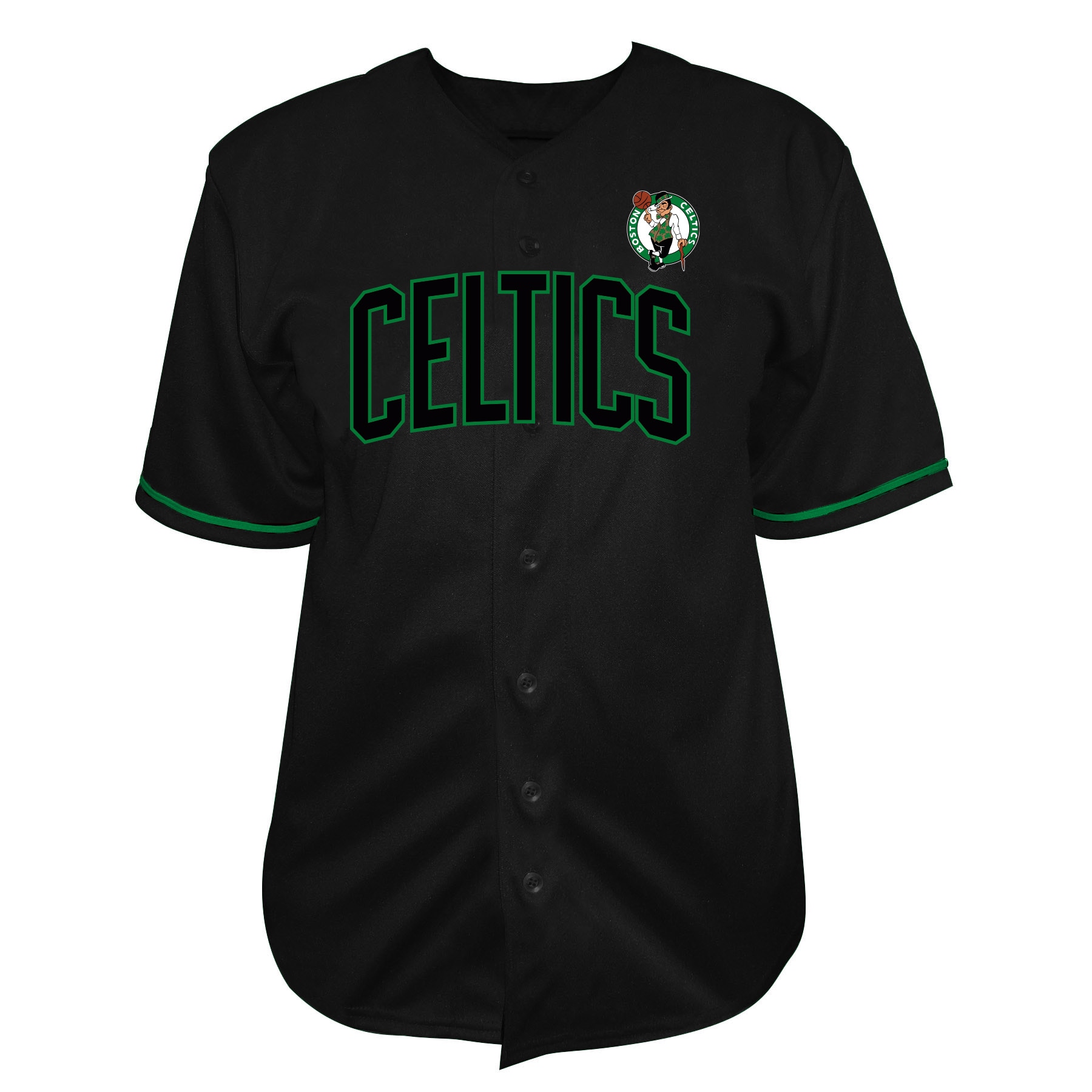 [SJH] Jayson Tatum #0 Boston Celtics Profile Big & Tall Name & Number Button-Up Jersey - Black