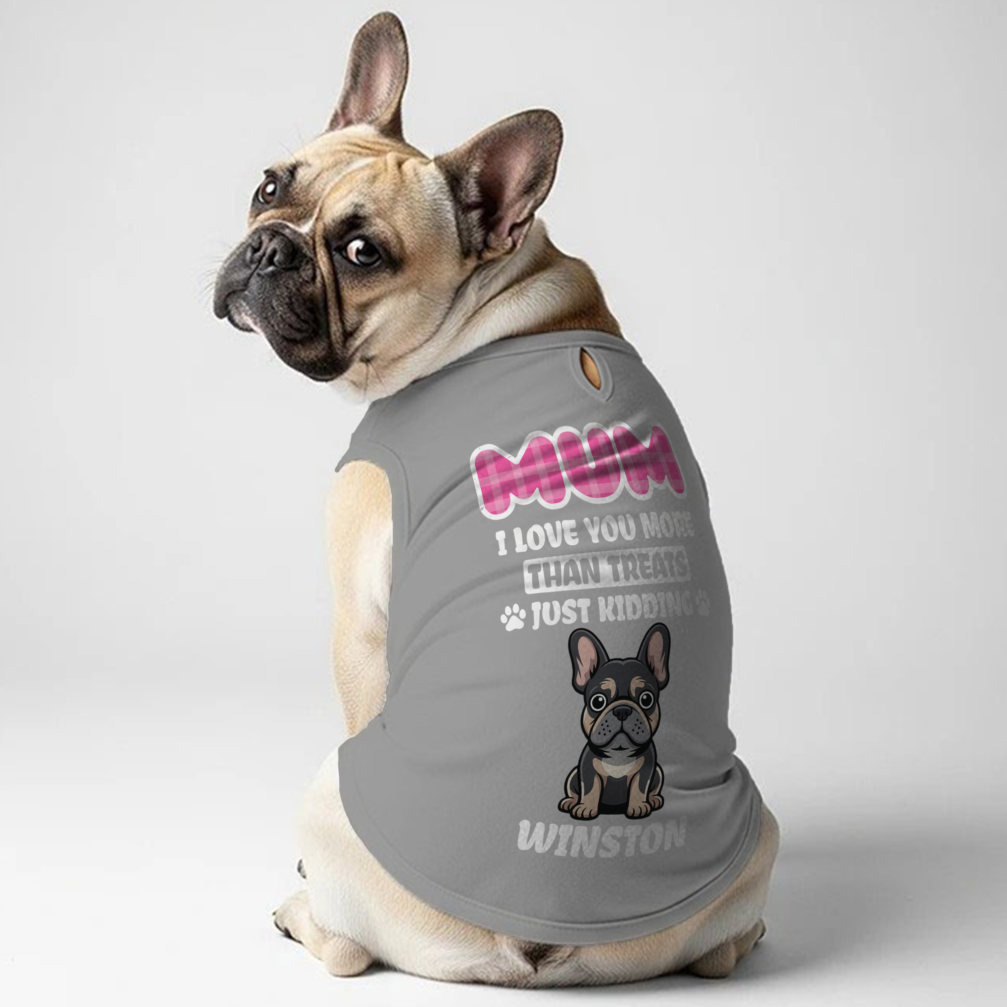 Stylish I Love You More Than Treats - Personalized Frenchie Shirt | C...