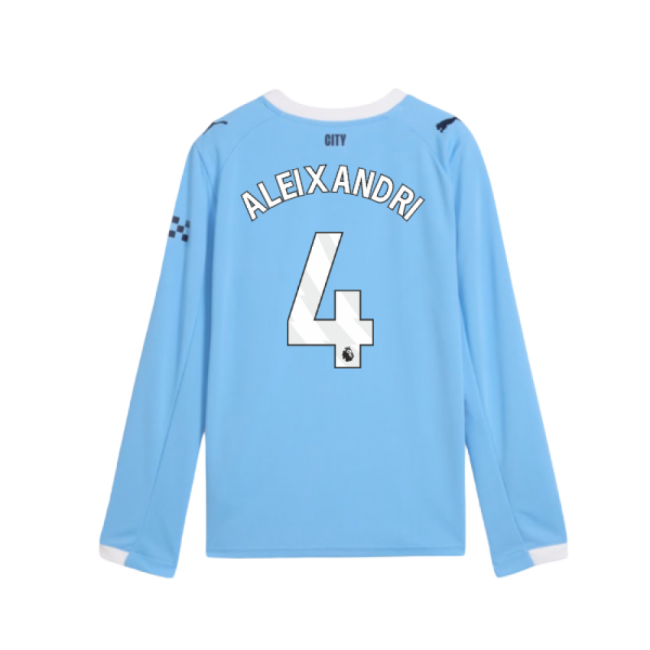 2025-2026 Man City Long Sleeve Home Uniform Kids Aleixandri 4