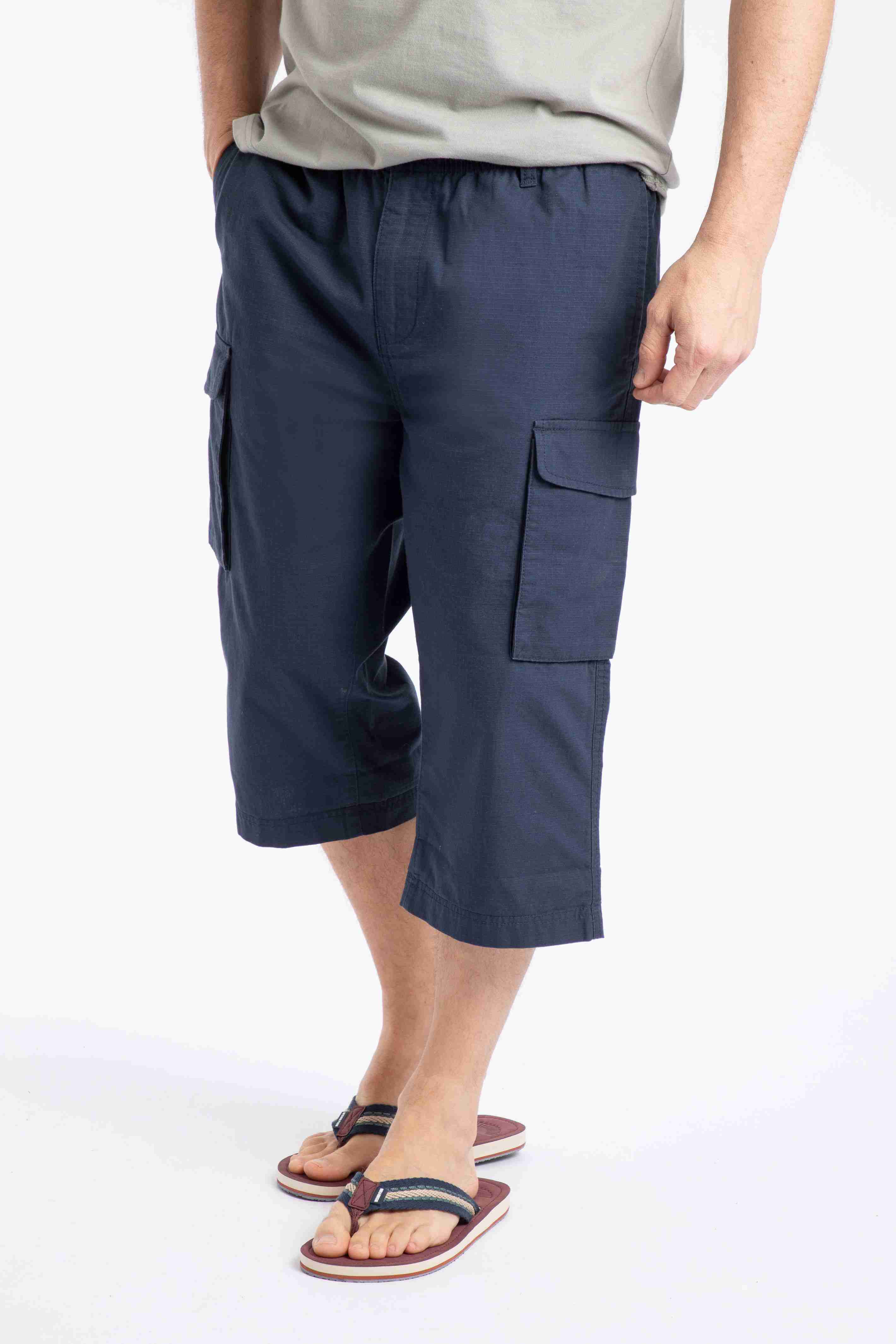 Summersville 3/4 Length Ripstop Cargo Shorts Navy
