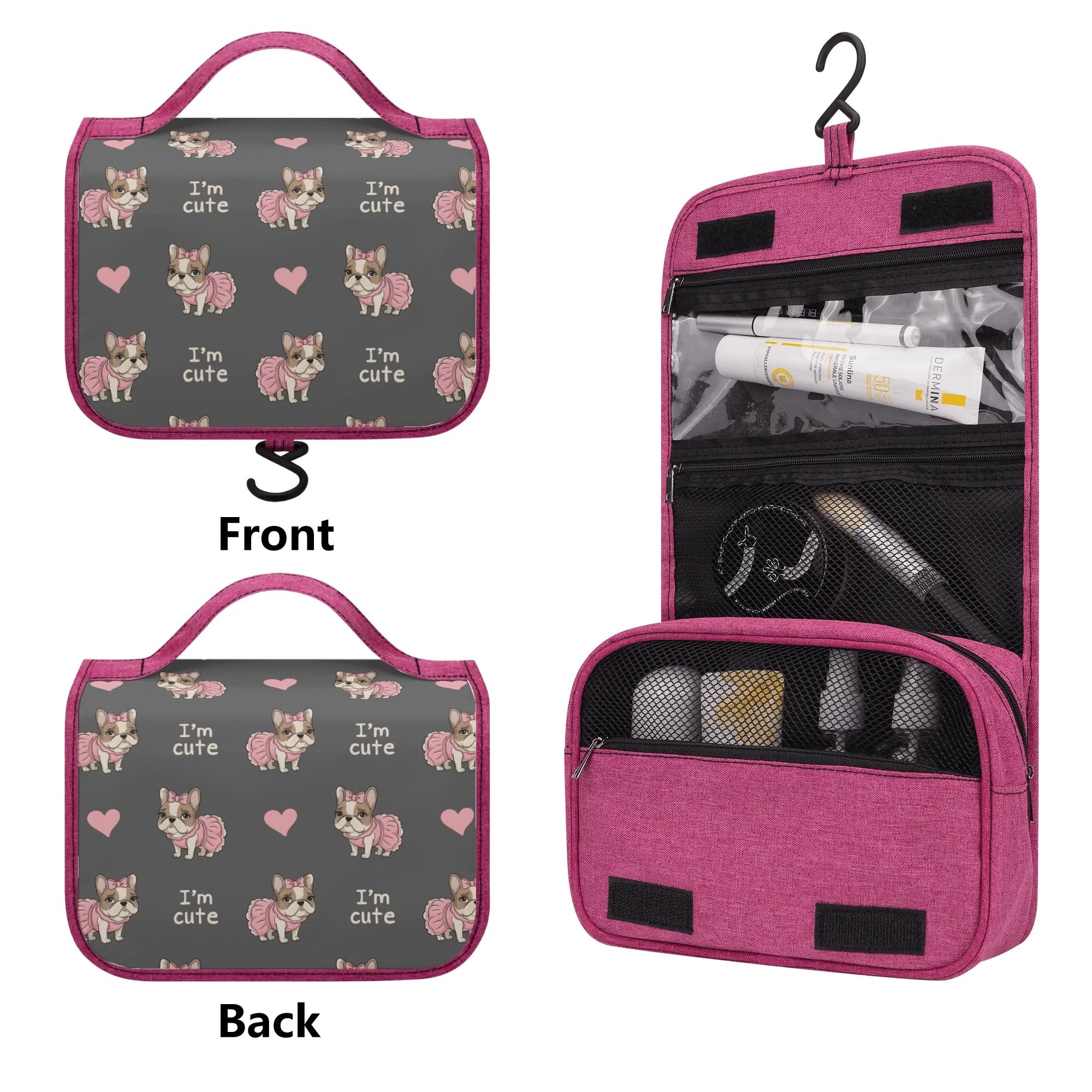 French Bulldog Archie Cosmetic Travel Bag Practical Pet Supply