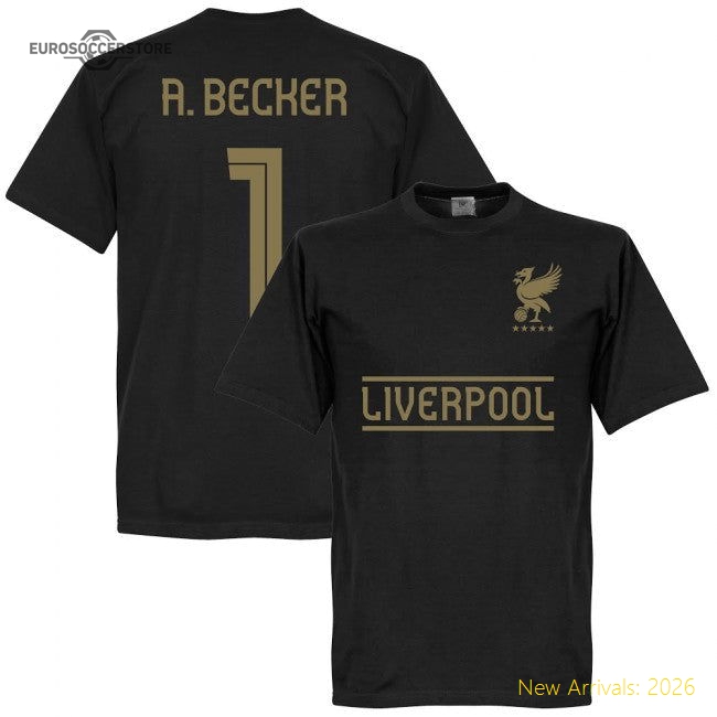 Liverpool T-Shirt Fan Version For Kids Black/Gold Football Shirt
