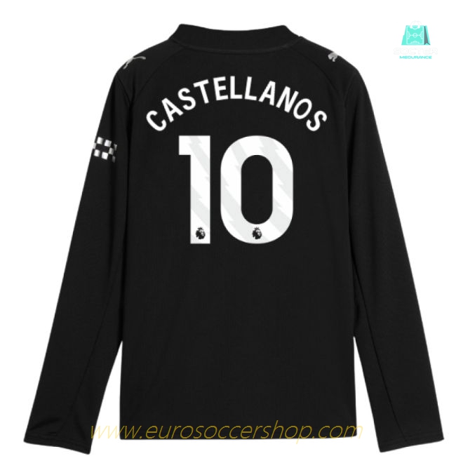 2025-2026 Man City Long Sleeve Away Shirt (Kids) (Castellanos 10)