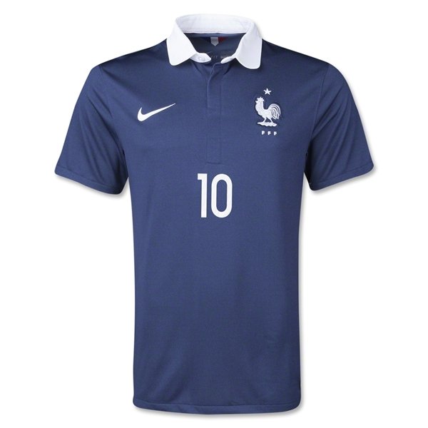 2014 France BENZEMA10 Home Navy soccer Jersey Shirt - Official