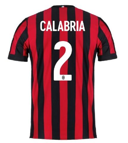 AC Milan Home 201718 Calabria 2 Soccer Jersey - Official Replica 9763