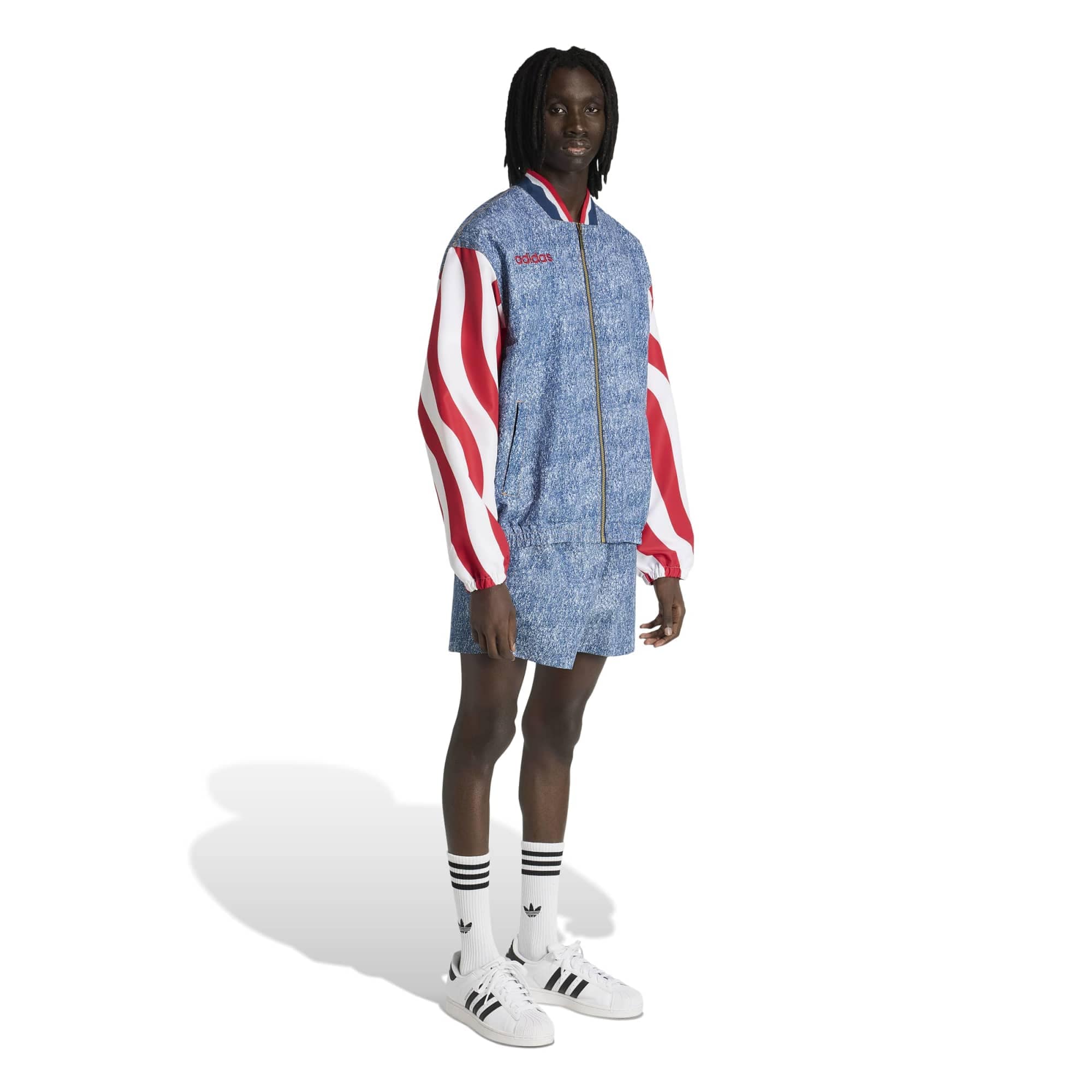 [SJH] USA 1994 Denim Graphic Full-Zip Track Jacket - Blue