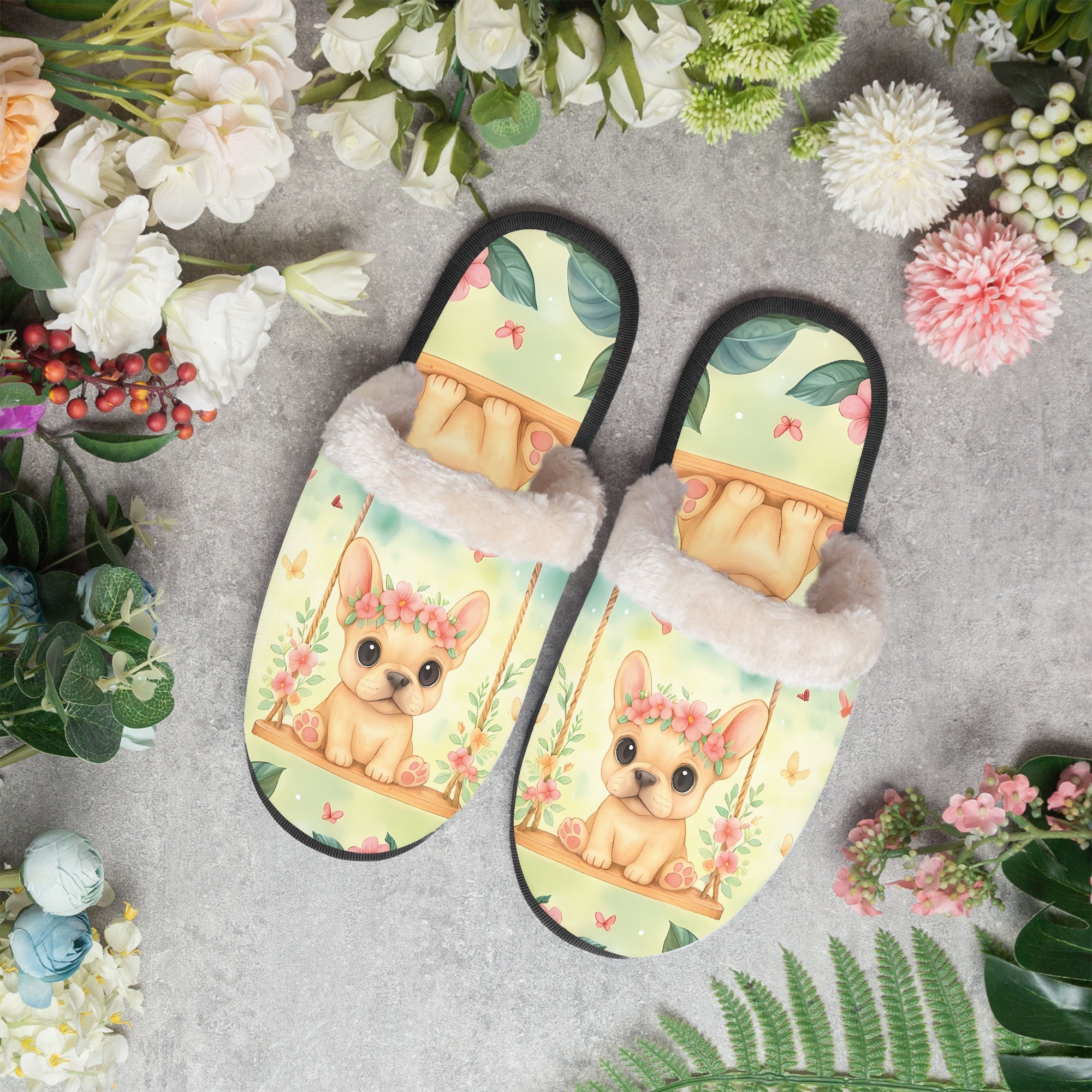French Bulldog Camilla Cozy Winter Slippers Protective Paw Gear