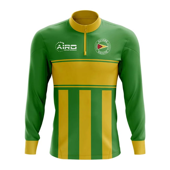 Team Guyana Concept Football Half Zip Midlayer Top (Green-Yellow)