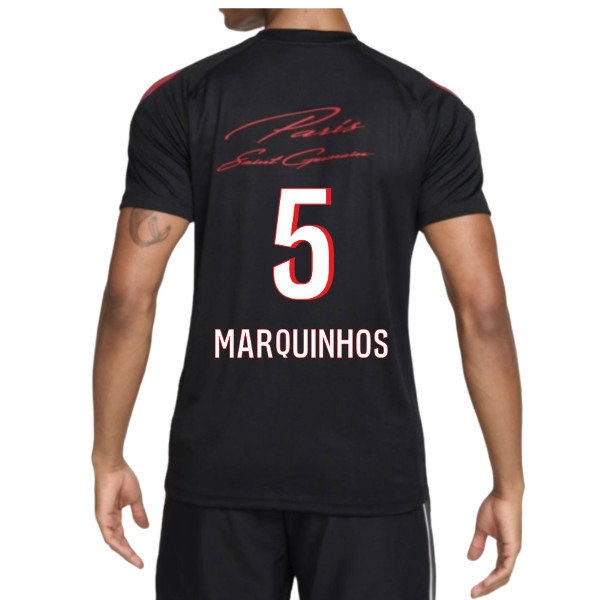 [JED] 2026-2027 PSG Strike Training Shirt (Black) (Marquinhos 5)