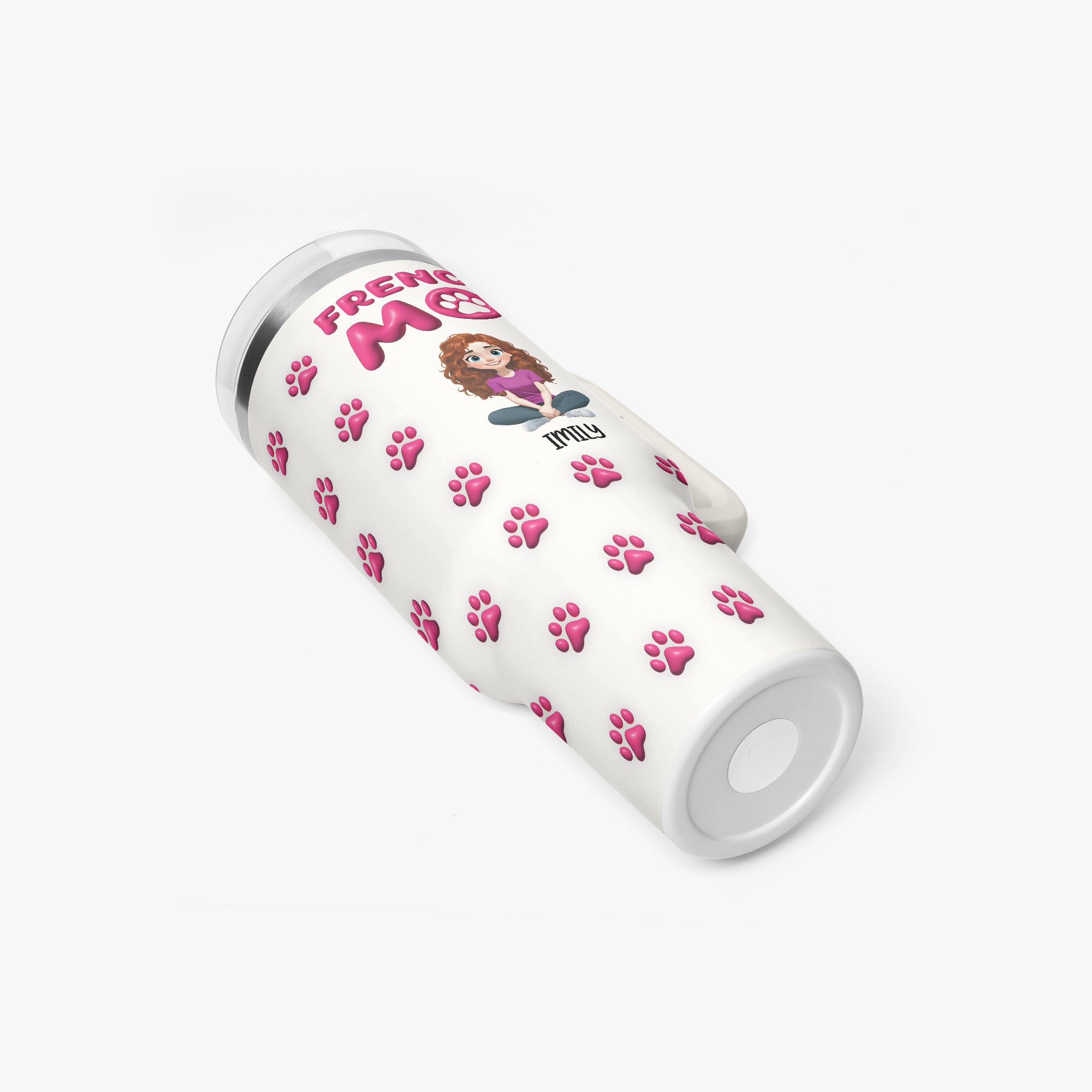 French Bulldog Frenchie Mom Personalized Car Tumbler Cup Durable Dog Item