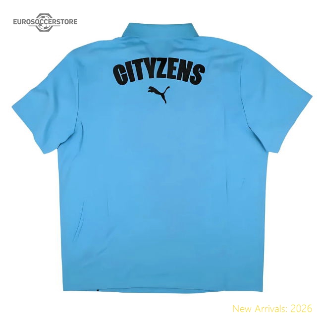 High-Quality 2024-2025 Man City Casuals Polo Shirt Magic Blue
