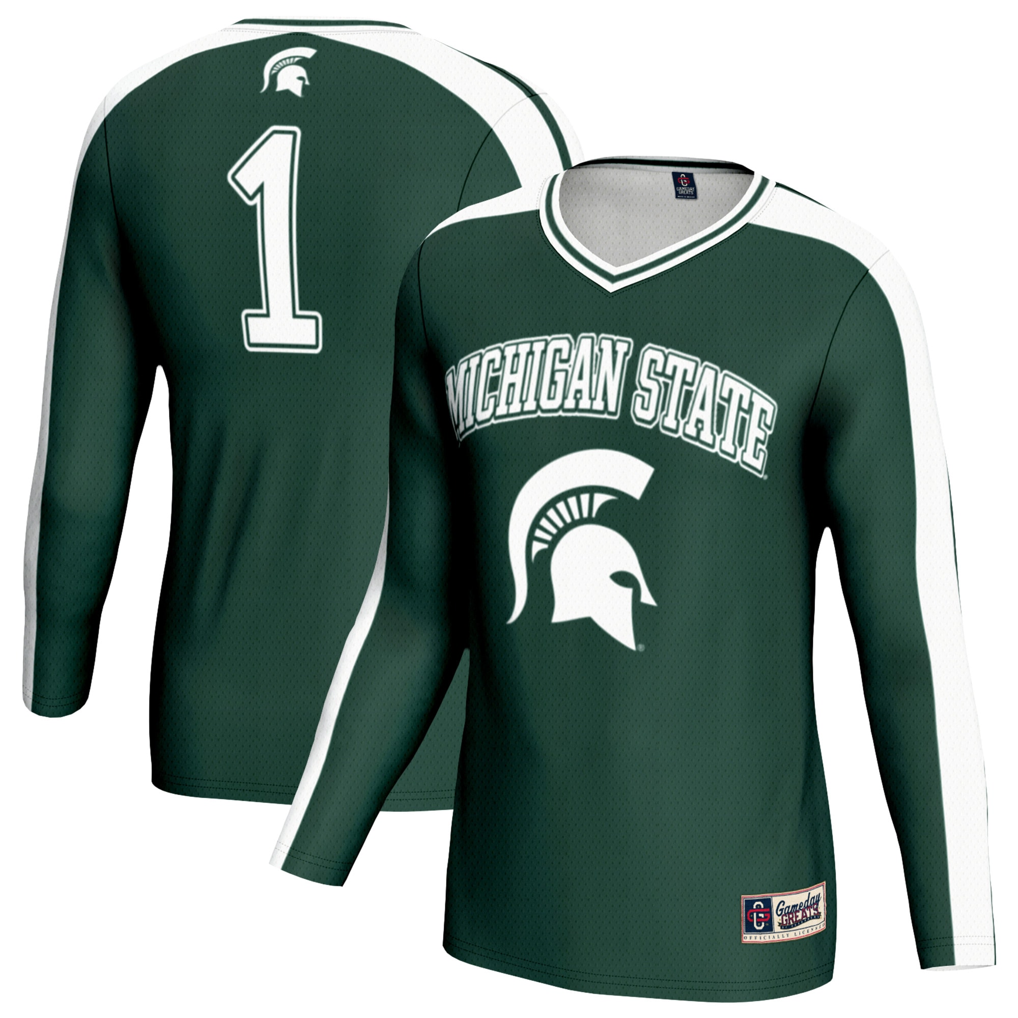 [NJP] Michigan State Spartans GameDay Greats Unisex Women's Volleyball Lightweight Fashion Jersey - Green