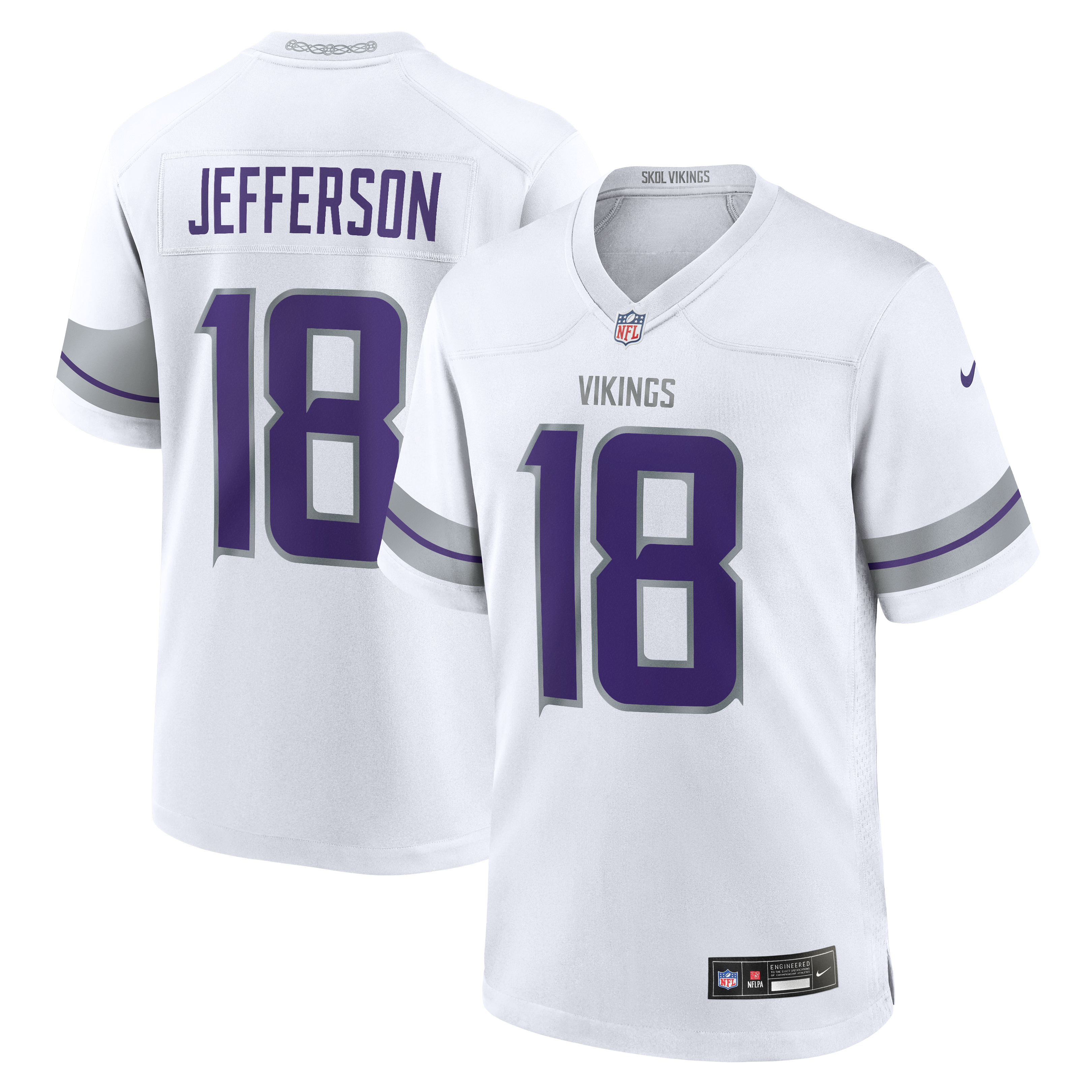 [SJH] Justin Jefferson #18 Minnesota Vikings Alternate Game Player Jersey - White