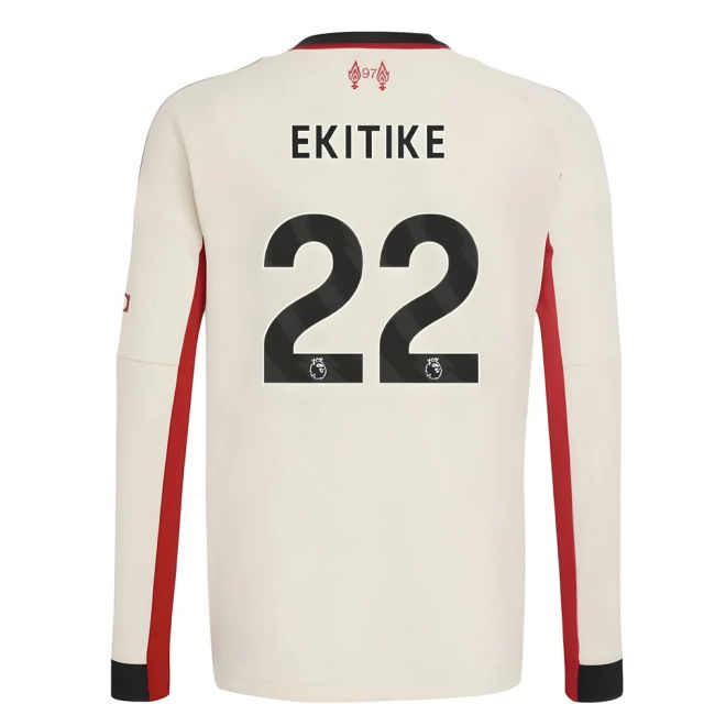Liverpool Liverpool Away Long Sleeve Shirt Kids Ekitike #22 Durabl...