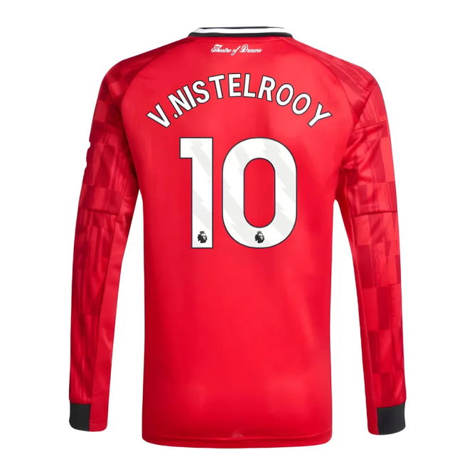 2025-2026 Man Utd Long Sleeve Home Kit (Kids) (V.Nistelrooy 10)