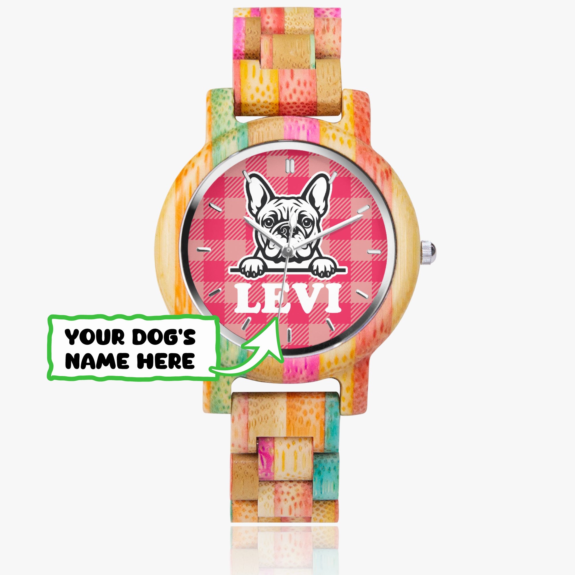 Casper - Personalized Stylish Wooden Watch for Frenchie Lovers