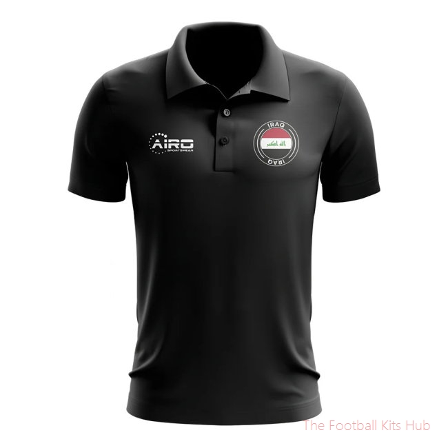 Men Iraq Football Polo Shirt (Black)