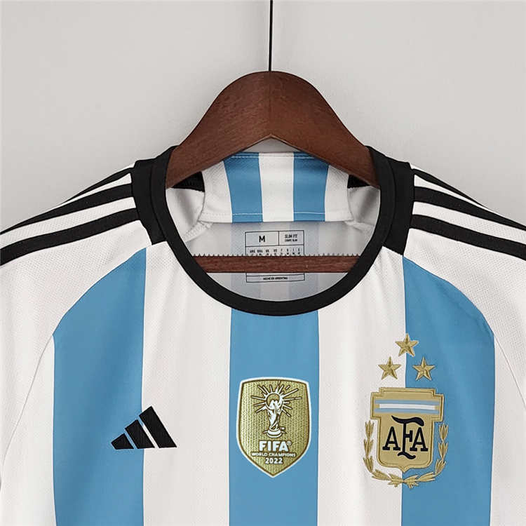 Premium Quality Argentina 3 Star World Cup 2022 Home White Soccer