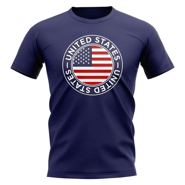 Match-Ready Top-Tier Usa Football Badge T-Shirt (Navy) Climate-Control
