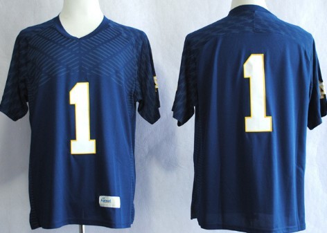 premium Men's ND Irish Louis Nix #1 Blue 2013 Football Jersey