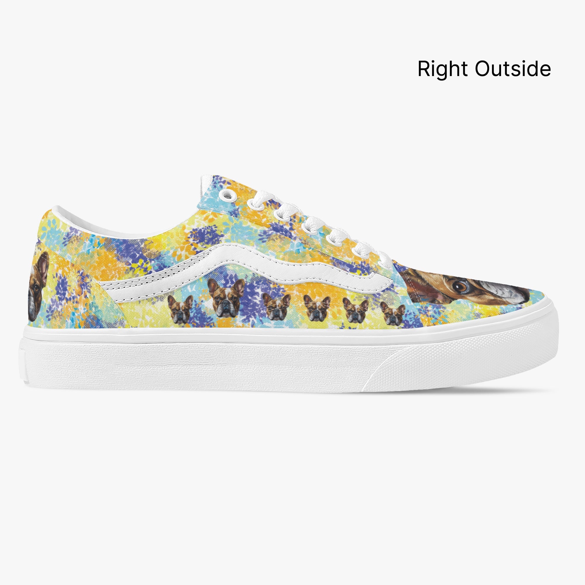 Durable Trendy Low-top Canvas Sneakers For Frenchie Fans | Trendy Style